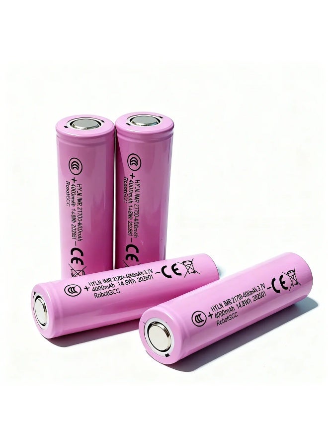 وبوت جي سي سي بطارية ليثيوم أيون قابلة لإعادة الشحن 21700 بقطب مسطح 3.7 فولت 4000 مللي أمبير | خلية IMR عالية التفريغ بقدرة 14.8 واط ساعة للروبوتات وحزم البطاريات والأدوات الكهربائية والمشاريع الإلكترونية - Image 3